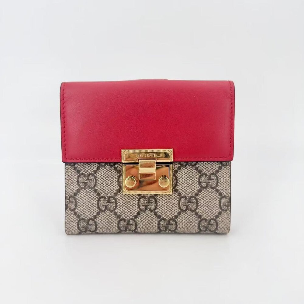 Gucci Supreme Monogram Calfskin Padlock Wallet